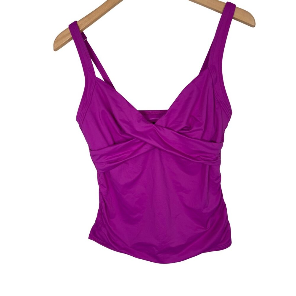 Land's End magenta tankini bathing suit‎ top size 10